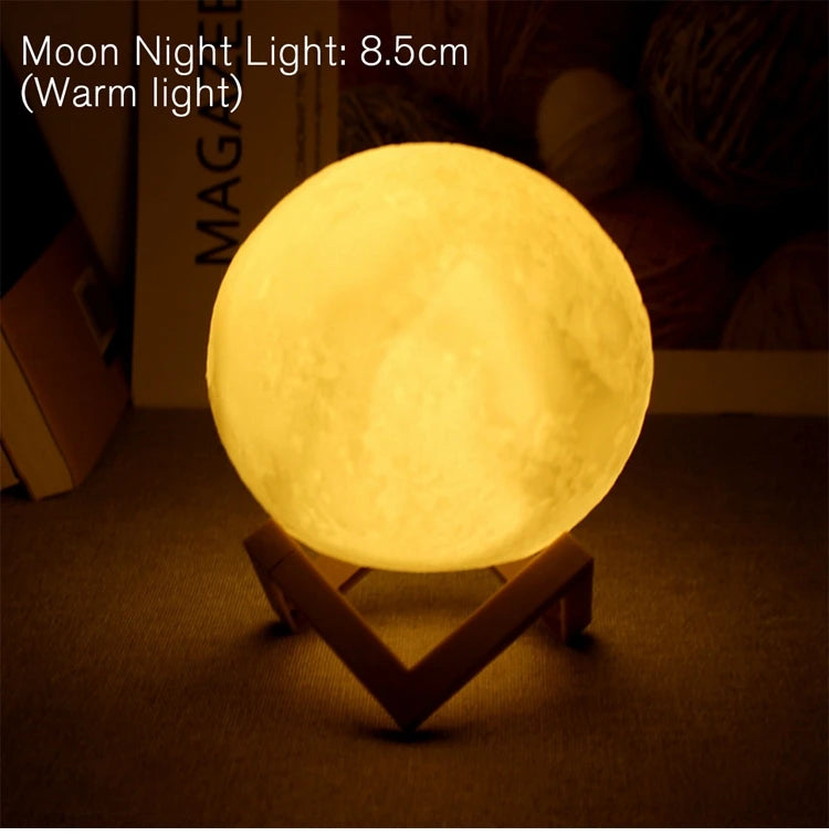 Full Moon Lamp - LED Night Light w/ Stand. - Avenue Treasures