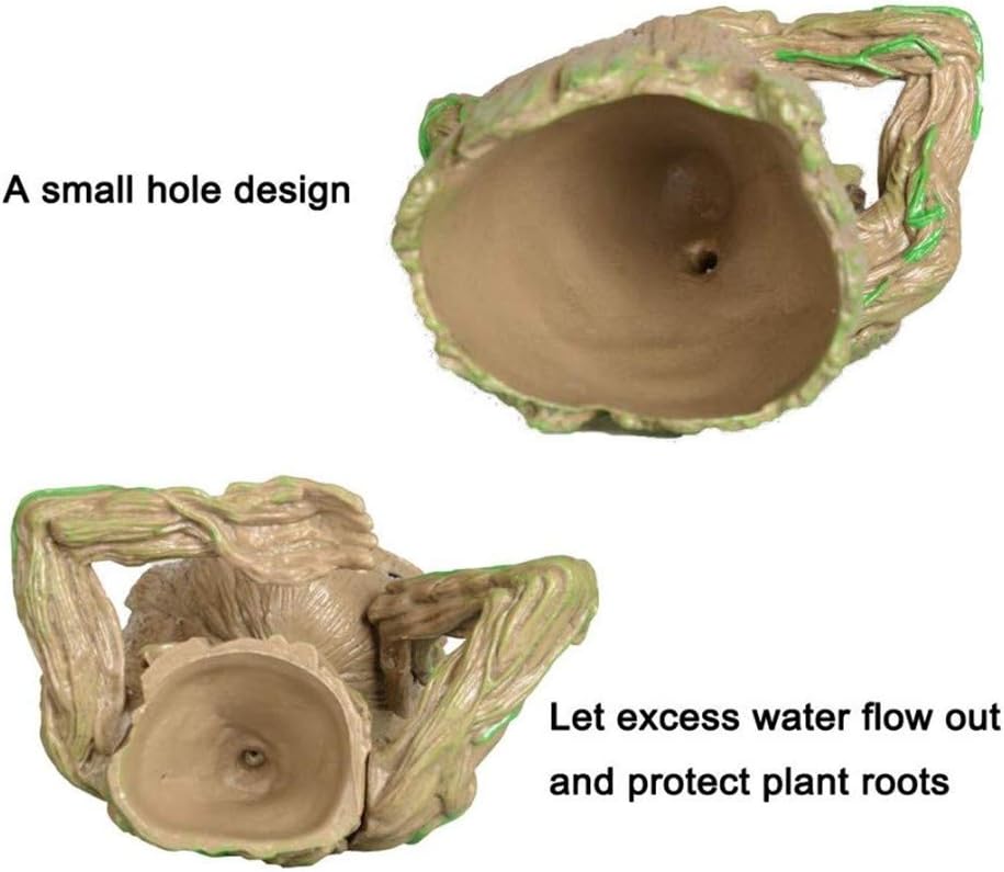 Baby Groot Plant & Flower Pot, Tree Man 6-inch Planters with Drainage Hole Perfect for Tiny Succulents Plants, Pen or Pencil Holder - Avenue Treasures