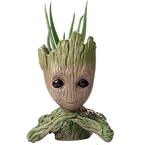 Baby Groot Plant & Flower Pot, Tree Man 6-inch Planters with Drainage Hole Perfect for Tiny Succulents Plants, Pen or Pencil Holder - Avenue Treasures
