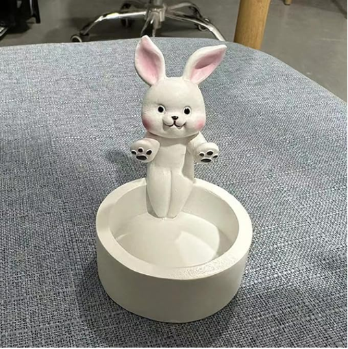 Cute Bunny Rabbit Warming Paws Candle Holder - Cute & Colorful Bunny Handmade Scented Candle Holder Home & Office Decor - Avenue Treasures