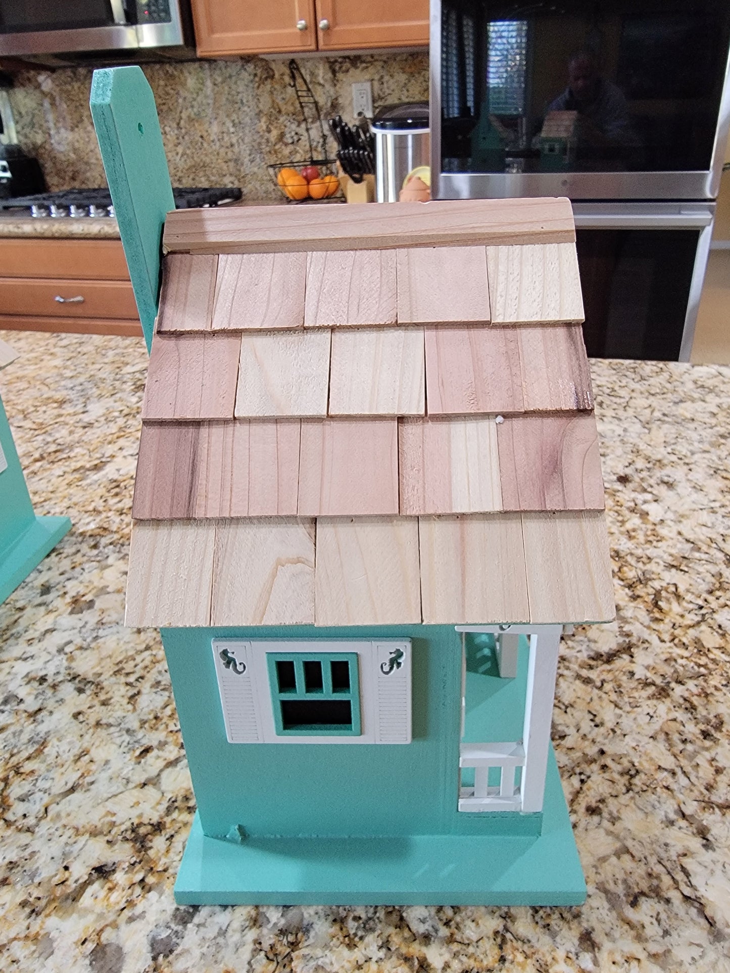 Modern Home Outdoor Wooden Birdhouse - Country Colonial Cottage Home with Porch - Avenue Treasures