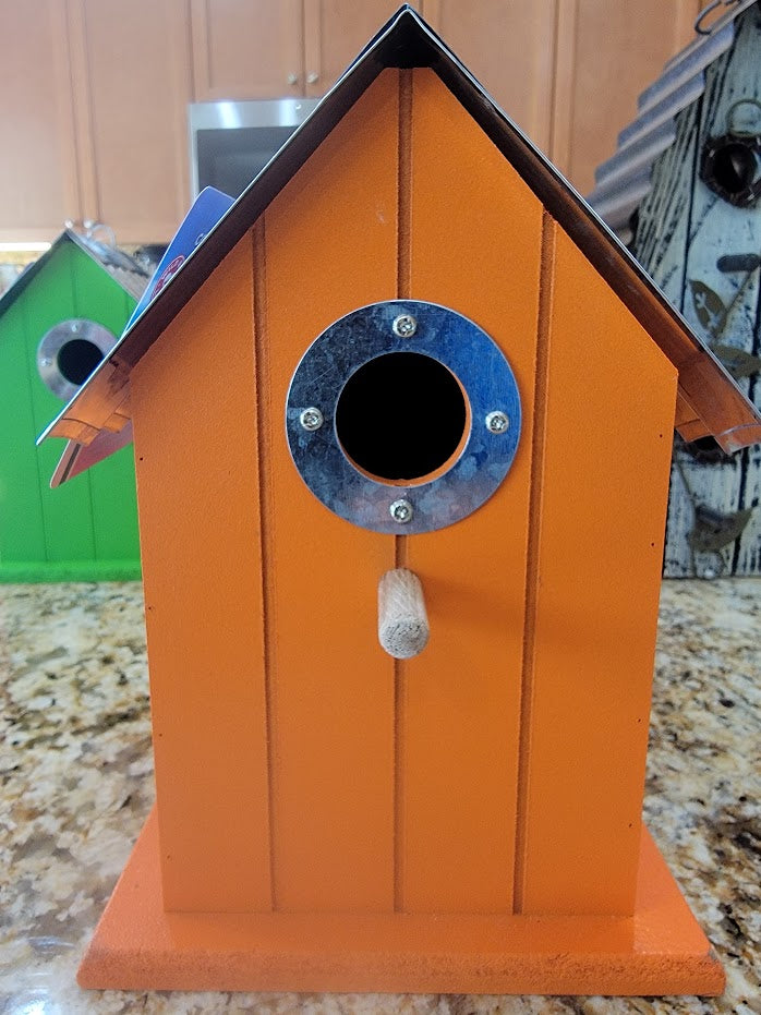 Tin Roof Wooden Outdoor Birdhouses, Cedar Wood - Avenue Treasures