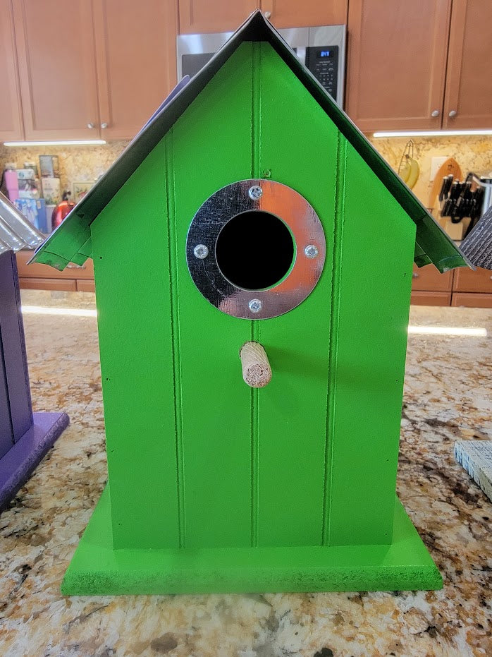 Tin Roof Wooden Outdoor Birdhouses, Cedar Wood - Avenue Treasures