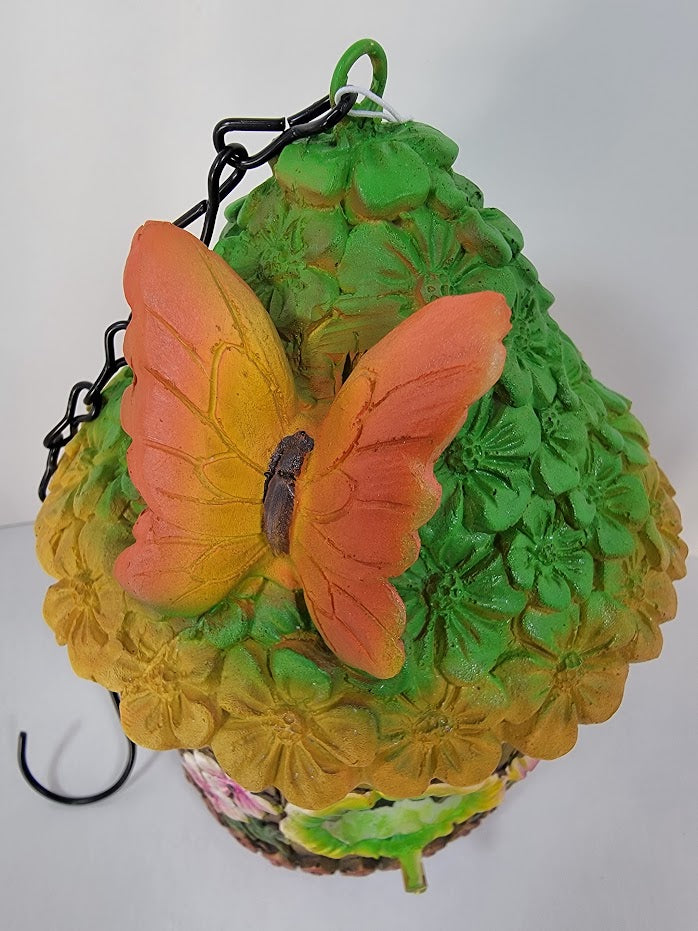 Hanging Decorative Butterfly on Rooftop Birdhouse - Uniquely Designed & Fun Bird House Home Garden Outdoor Yard Decor - Avenue Treasures