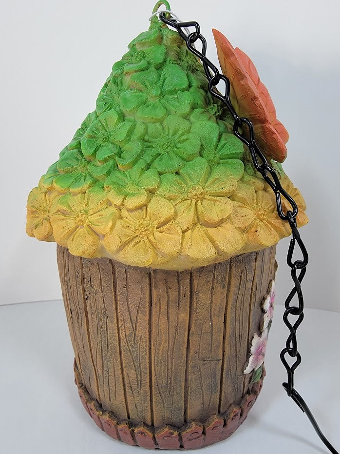 Hanging Decorative Butterfly on Rooftop Birdhouse - Uniquely Designed & Fun Bird House Home Garden Outdoor Yard Decor - Avenue Treasures