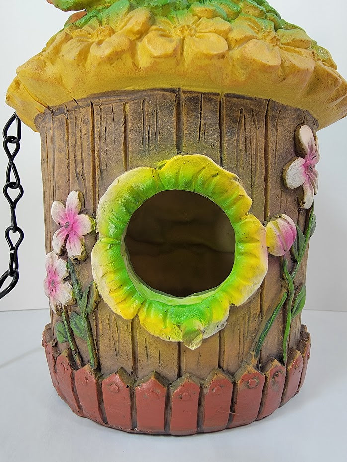 Hanging Decorative Butterfly on Rooftop Birdhouse - Uniquely Designed & Fun Bird House Home Garden Outdoor Yard Decor - Avenue Treasures