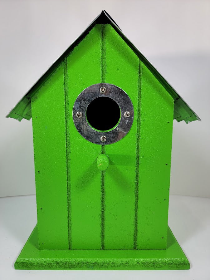 Tin Roof Wooden Outdoor Birdhouse - Cedar Wood & Metal - Home Garden Yard Bird House Decor (Copy) - Avenue Treasures