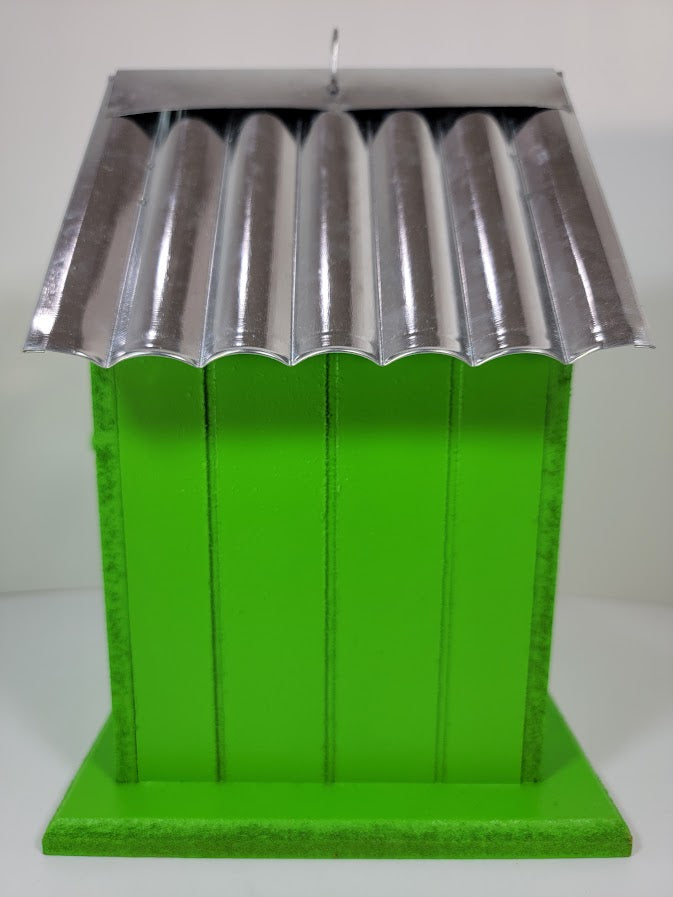 Tin Roof Wooden Outdoor Birdhouse - Cedar Wood & Metal - Home Garden Yard Bird House Decor (Copy) - Avenue Treasures