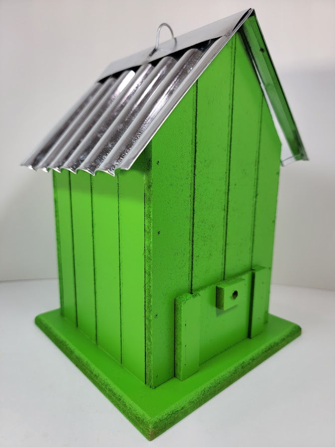 Tin Roof Wooden Outdoor Birdhouse - Cedar Wood & Metal - Home Garden Yard Bird House Decor (Copy) - Avenue Treasures