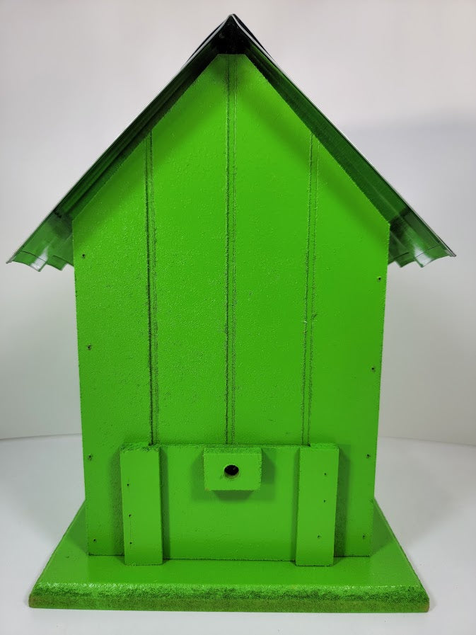 Tin Roof Wooden Outdoor Birdhouse - Cedar Wood & Metal - Home Garden Yard Bird House Decor (Copy) - Avenue Treasures