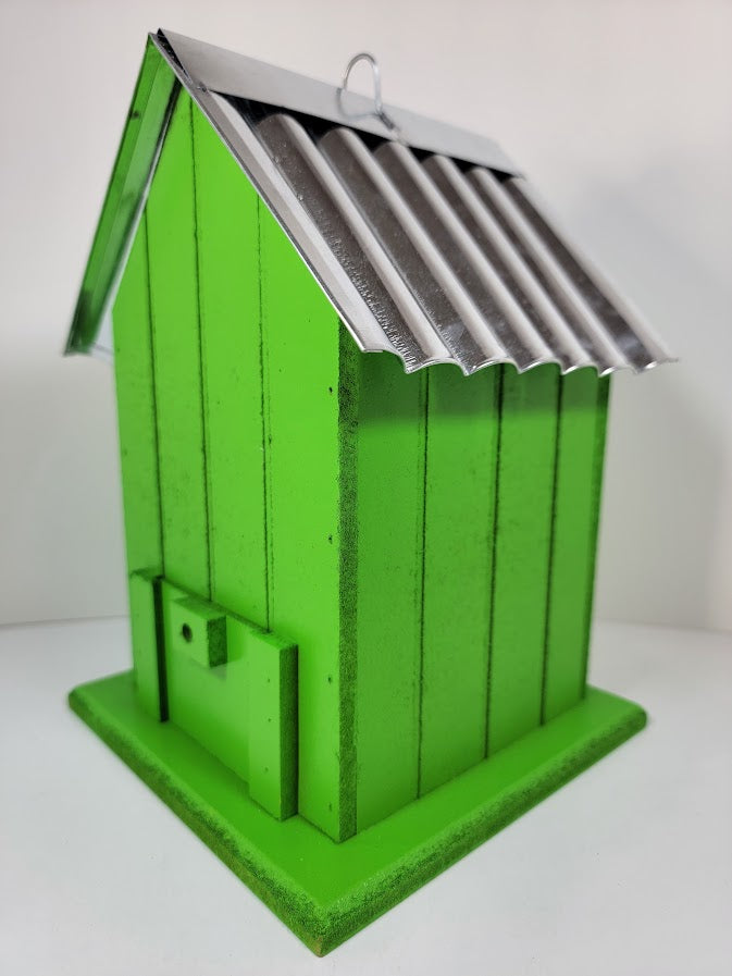 Tin Roof Wooden Outdoor Birdhouse - Cedar Wood & Metal - Home Garden Yard Bird House Decor (Copy) - Avenue Treasures