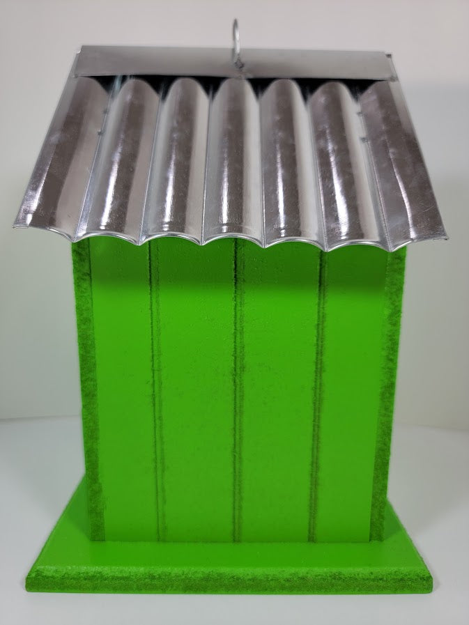 Tin Roof Wooden Outdoor Birdhouse - Cedar Wood & Metal - Home Garden Yard Bird House Decor (Copy) - Avenue Treasures