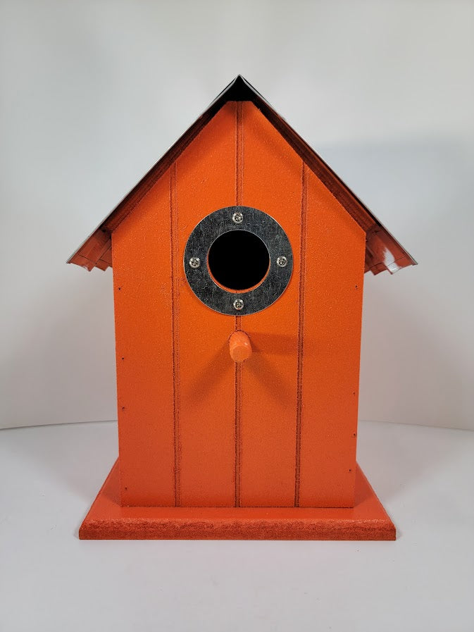 Tin Roof Wooden Outdoor Birdhouse - Cedar Wood & Metal - Home Garden Yard Bird House Decor (Copy) - Avenue Treasures