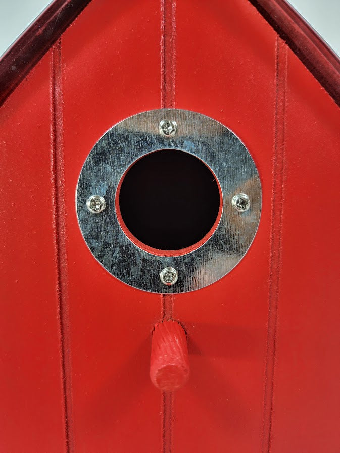 Tin Roof Wooden Outdoor Birdhouse - Cedar Wood & Metal - Home Garden Yard Bird House Decor - Avenue Treasures