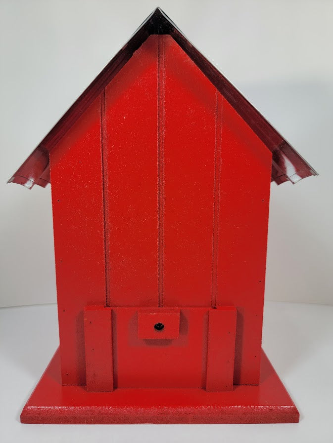 Tin Roof Wooden Outdoor Birdhouse - Cedar Wood & Metal - Home Garden Yard Bird House Decor - Avenue Treasures