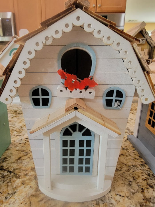 Elegant Colorful Birdhouses - Uniquely Designed by Artisans, Cottage Style Bird Houses, Home Garden Outdoor Decor