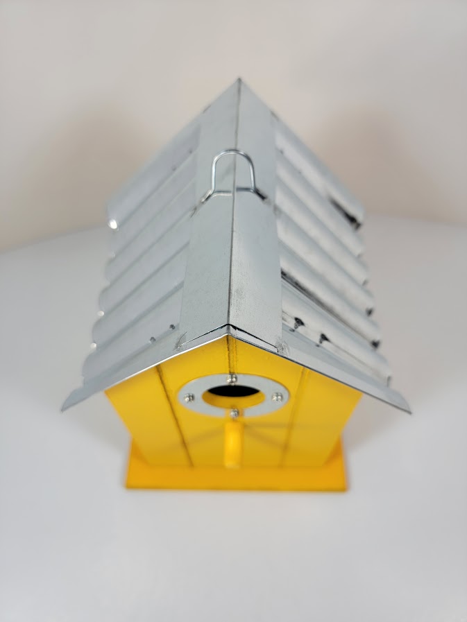 Tin Roof Wooden Outdoor Birdhouse - Cedar Wood & Metal - Home Garden Yard Bird House Decor - Avenue Treasures