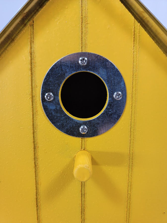 Tin Roof Wooden Outdoor Birdhouse - Cedar Wood & Metal - Home Garden Yard Bird House Decor - Avenue Treasures