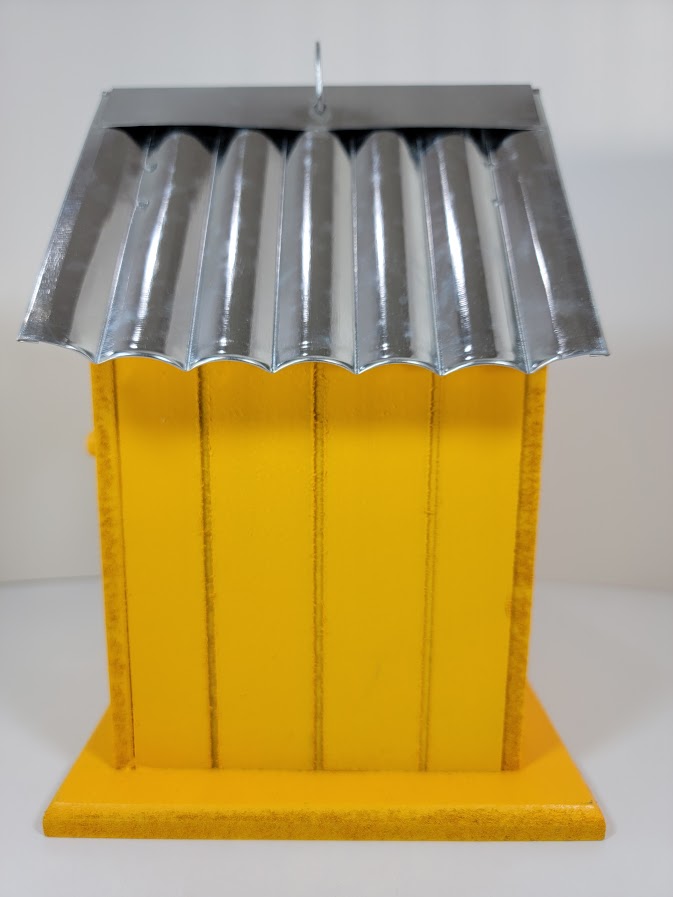 Tin Roof Wooden Outdoor Birdhouse - Cedar Wood & Metal - Home Garden Yard Bird House Decor - Avenue Treasures