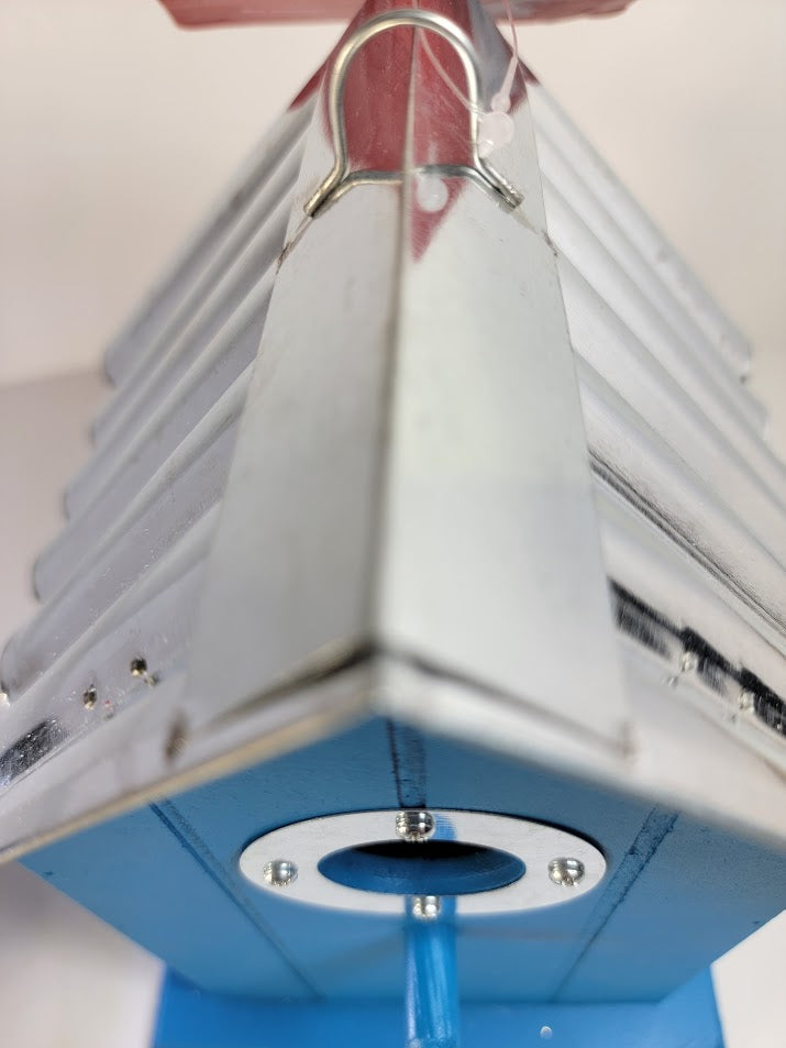 Tin Roof Wooden Outdoor Birdhouse - Cedar Wood & Metal - Home Garden Yard Bird House Decor