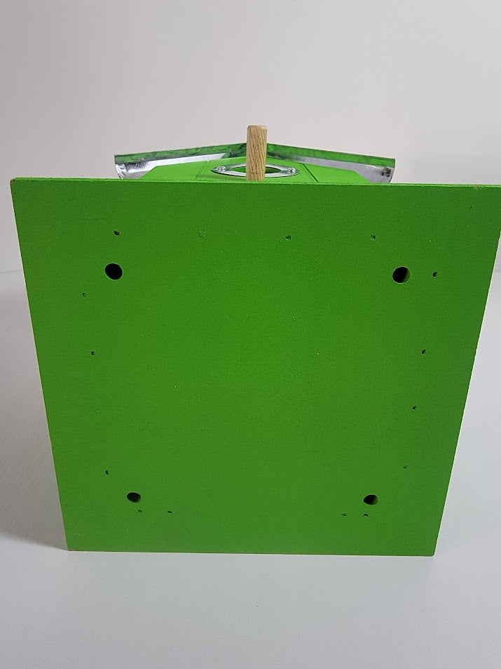 Tin Roof Wooden Outdoor Birdhouse - Cedar Wood & Metal - Home Garden Yard Bird House Decor