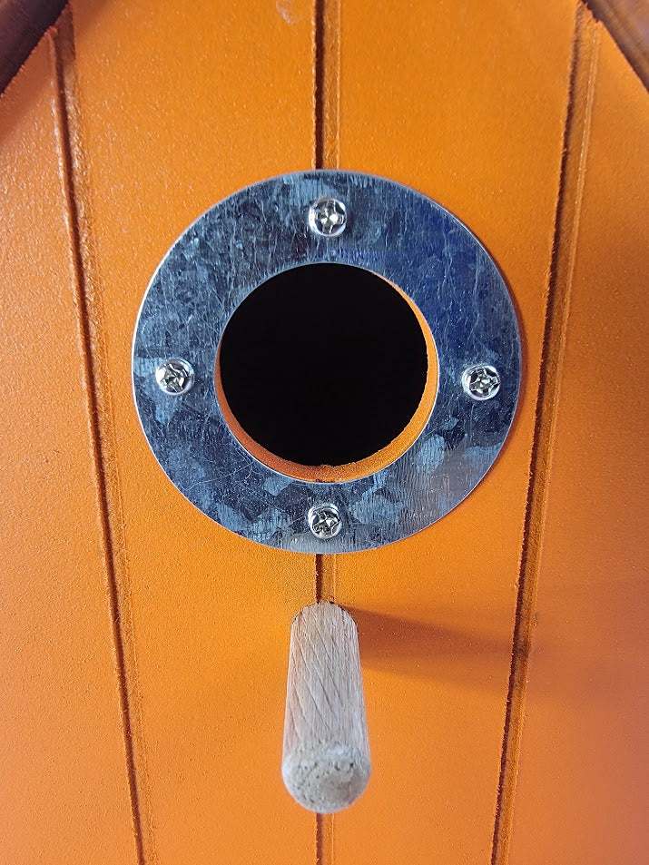 Tin Roof Wooden Outdoor Birdhouse - Cedar Wood & Metal - Home Garden Yard Bird House Decor