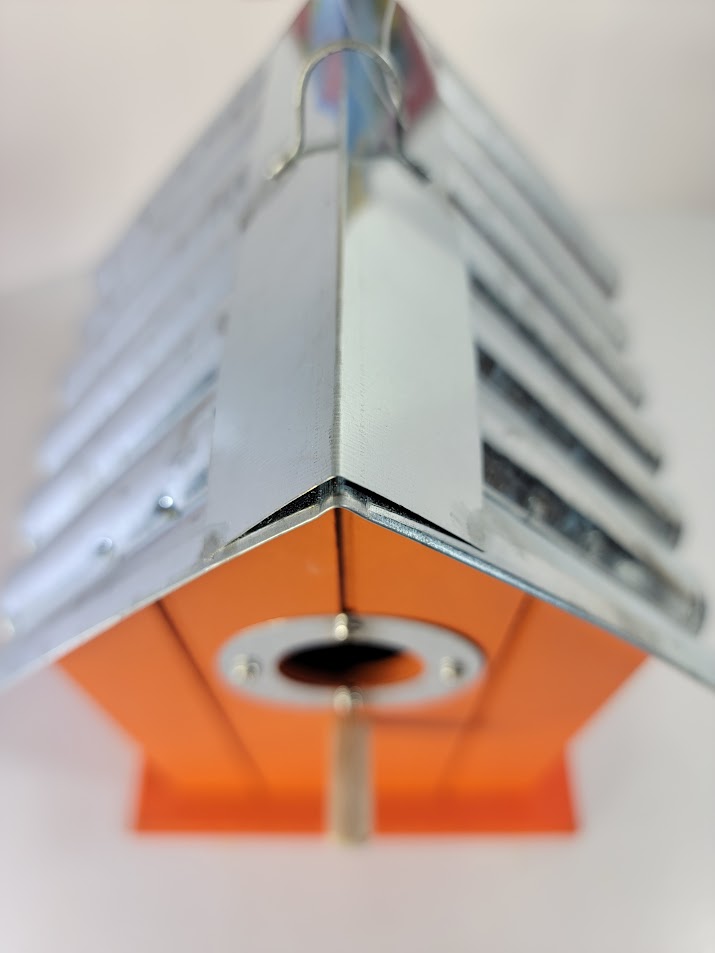 Tin Roof Wooden Outdoor Birdhouse - Cedar Wood & Metal - Home Garden Yard Bird House Decor