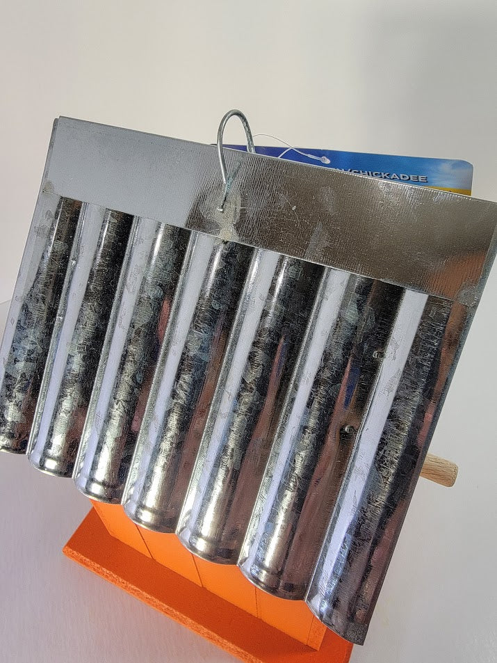 Tin Roof Wooden Outdoor Birdhouse - Cedar Wood & Metal - Home Garden Yard Bird House Decor