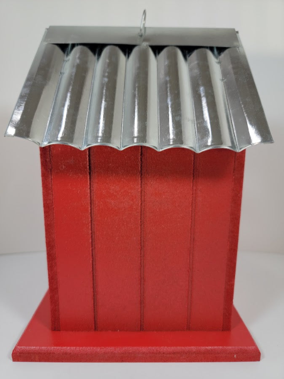 Tin Roof Wooden Outdoor Birdhouse - Cedar Wood & Metal - Home Garden Yard Bird House Decor - Avenue Treasures