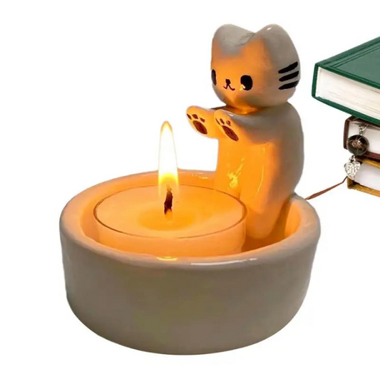 Cat Warming Paws Candle Holder - Cute Handmade Scented Candle Holder Home & Office Decor - Avenue Treasures