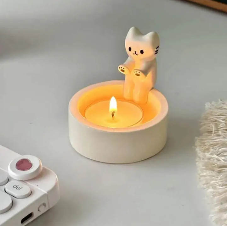 Cat Warming Paws Candle Holder - Cute Handmade Scented Candle Holder Home & Office Decor - Avenue Treasures