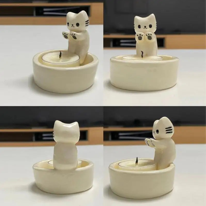 Cat Warming Paws Candle Holder - Cute Handmade Scented Candle Holder Home & Office Decor - Avenue Treasures