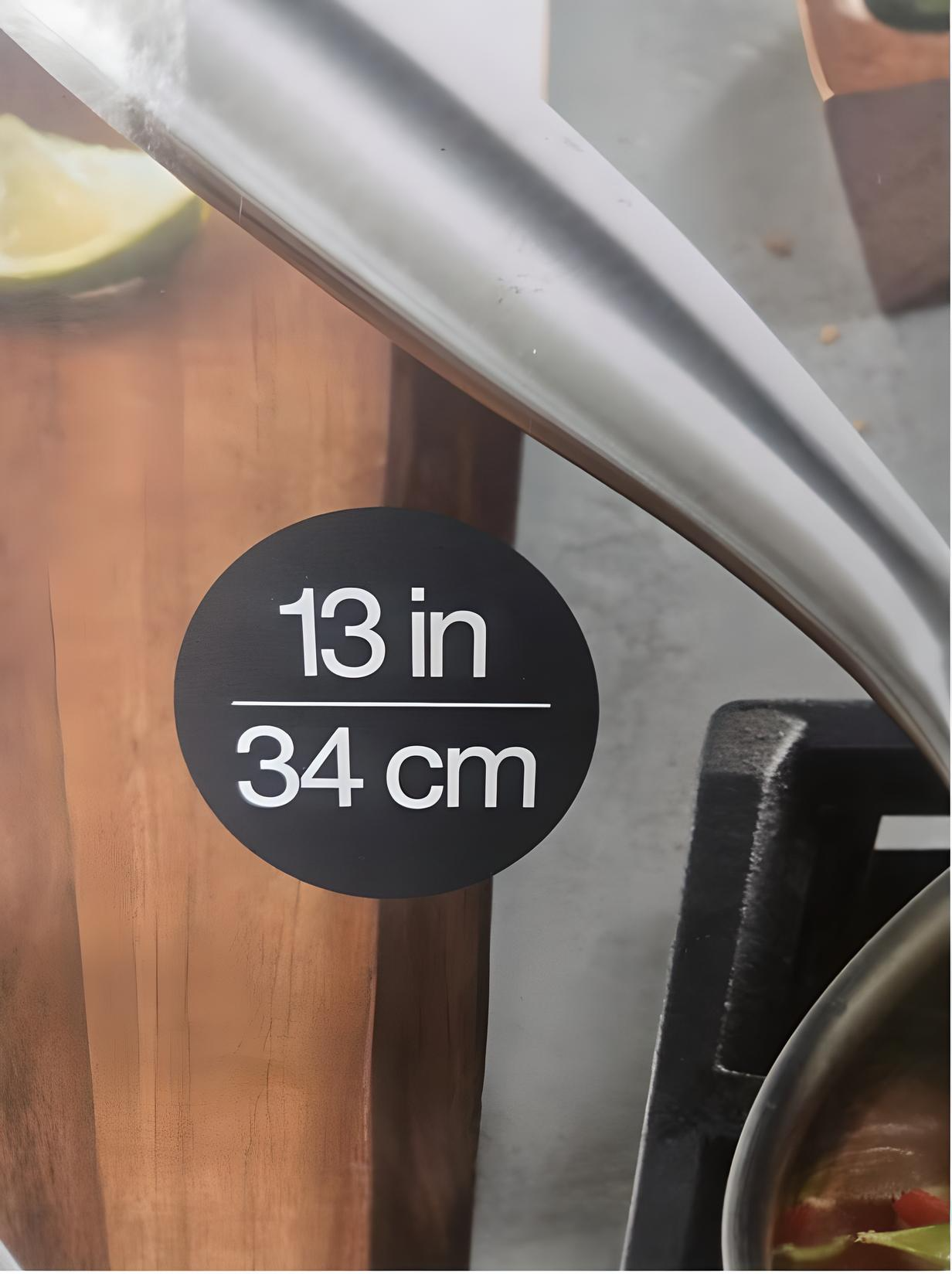 MIU - Tri-ply Clad Stainless Steel Wok 13-Inch with Spatula & Tempered Glass Lid , Kitchen Cooking Food Prep & Easy Cleaning Cookware. - Avenue Treasures