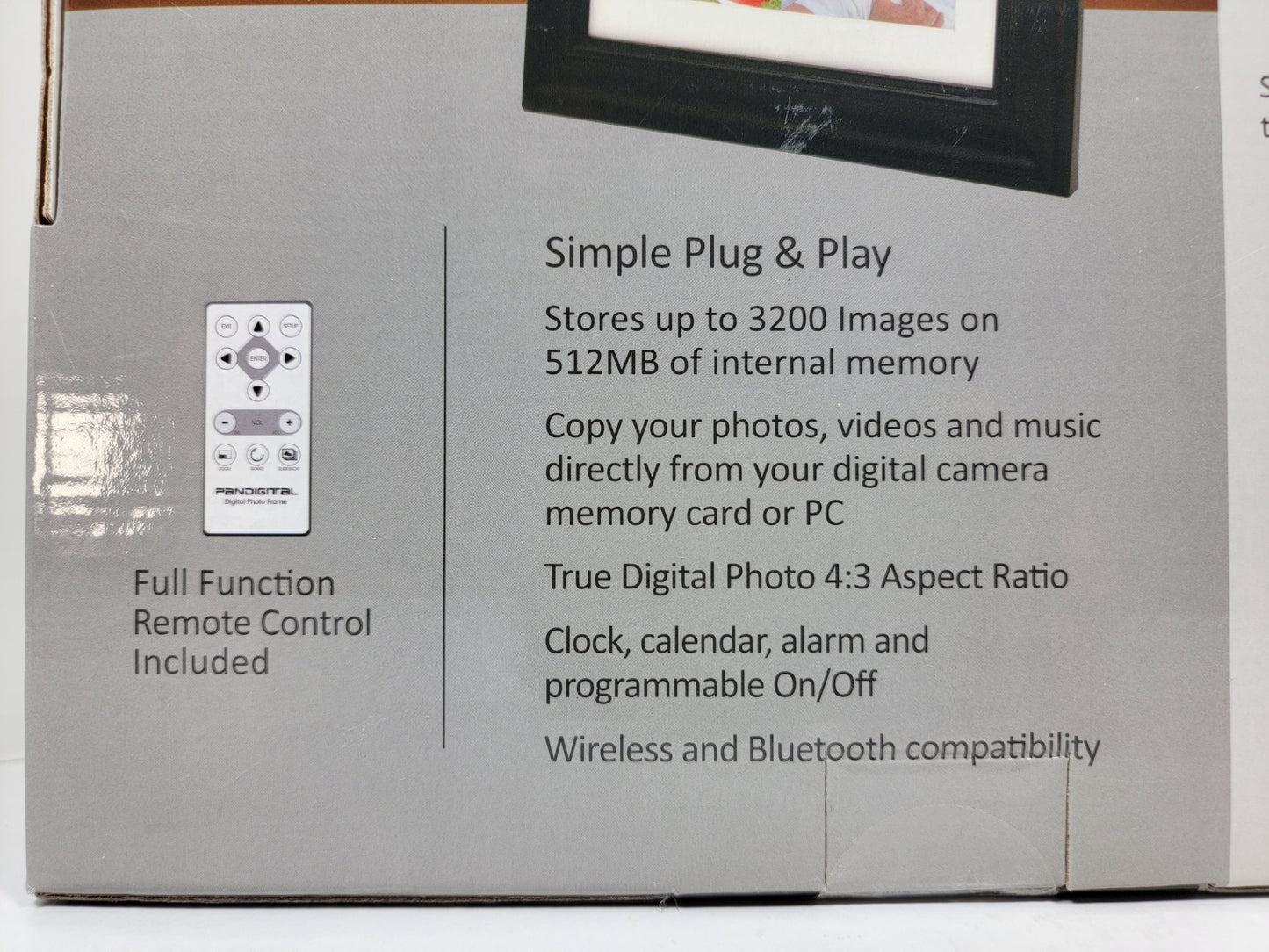 PanDigital 8" LCD Digital Photo Frame - 800x600 PanTouch Touch Sensor Picture Display PAN8002W02T