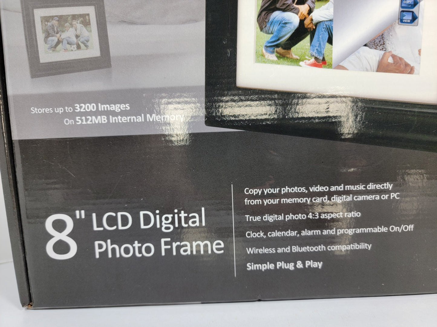 PanDigital 8" LCD Digital Photo Frame - 800x600 PanTouch Touch Sensor Picture Display PAN8002W02T