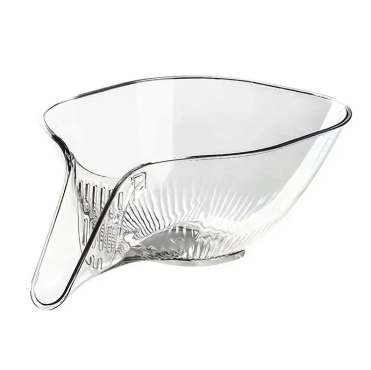 Fruit & Vegetable Washing Drain Basket - Clear Colander Strainer Household Gadget Kitchen Cleaning Accessories Food Meal Prep Healthy Lunch Dinner - Avenue Treasures