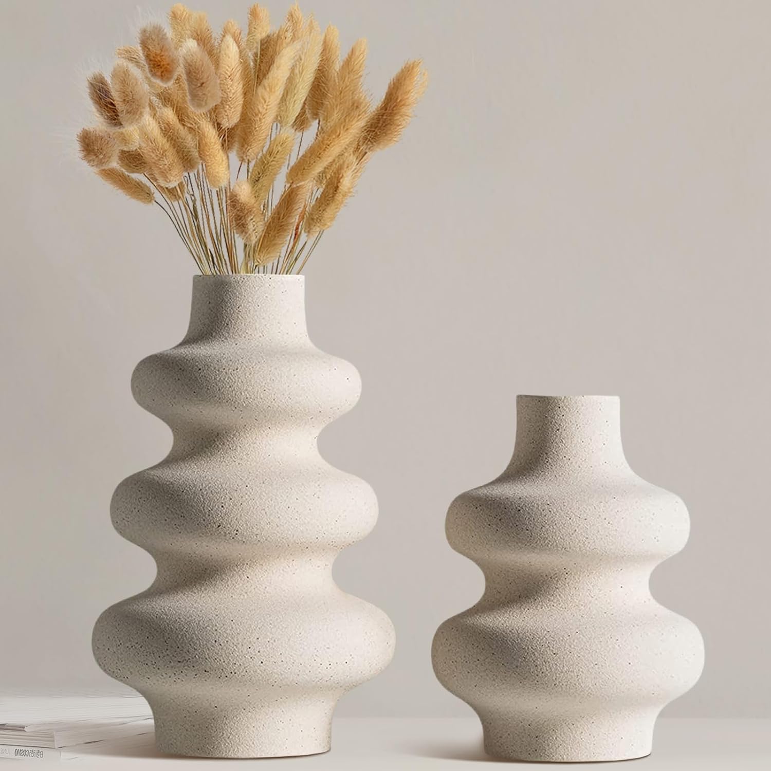 Modern Decorative Ceramic Vases (set of 2) - Elegant Home Office Patio Decor - Avenue Treasures
